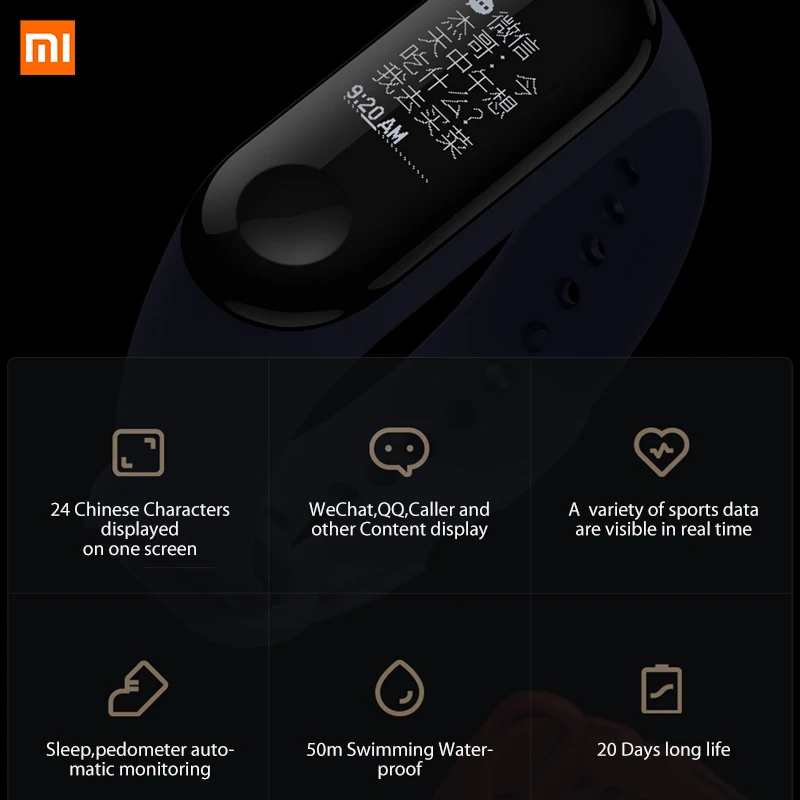 Xiaomi mi-браслет 3 Xio mi пульсометр Bluetooth 4,2 умный спортивный браслет OLED mi band 3 Smartband разноцветные ремни