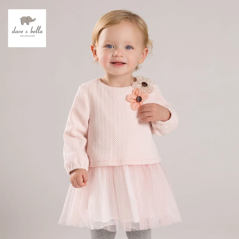 DB4881 dave bella/весеннее милое платье для малышей; платье феи для маленьких девочек; детская Изысканная одежда; платье лолиты для девочек