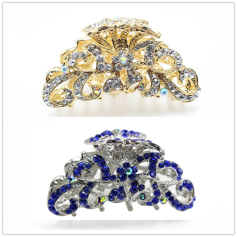 

1pc Crystal Floral Hair Claw Big Hair Clip Clamp Fashion Women Hair Grip 059-1