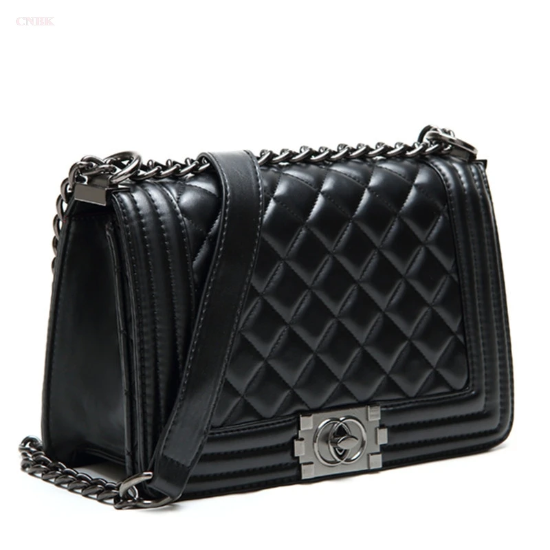 

Female bag wholesale 2019 new Europe and the US fashion chain ling grid bag temperament one shoulder his bag ladies handbags