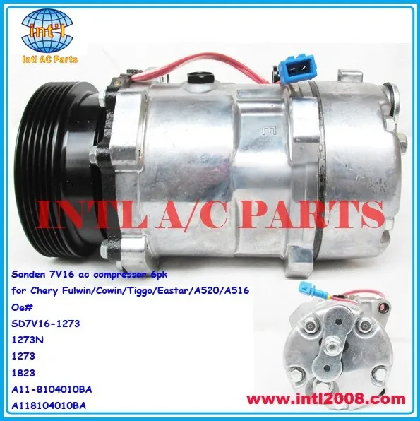 

SD7V16-1273 1273N 1273 1823 A11-8104010BA A118104010BA auto air a/c ac compressor for Chery Fulwin/Cowin/Tiggo/Eastar/A520/A516