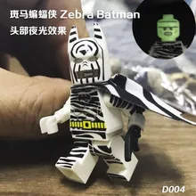 100 шт. Decool D004 одежда «Супергерои» головы ночник Зебра Бэтмен совместимы L строительных блоков Кирпичи Детские игрушки