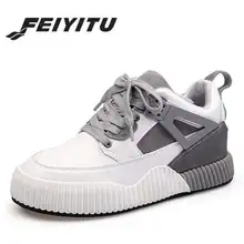 Feiyitu/Новинка года; модные кроссовки; женская брендовая обувь на плоской подошве; дышащие женские кроссовки на шнуровке; Высококачественная толстая подошва