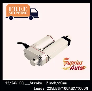 

2inch/50mm , 225LBS/100KGS/1000N Load Linear Actuator,12/24V DC ,Free shipping electric linear actuator With mounting bracket