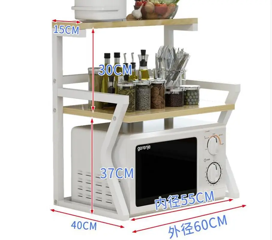  Kitchen microwave racks cabinets free of perforated desktop condiment storage rack vegetable shelf  - 4000004709281