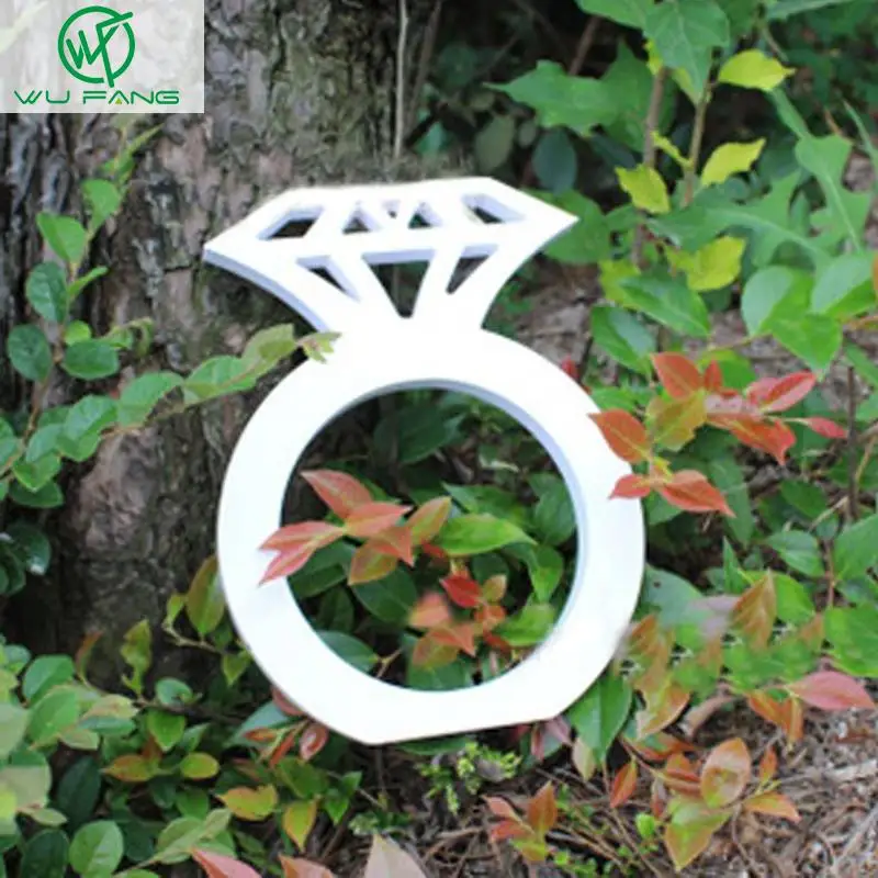 Goedkoop Hout diamant Teken Bruiloft Decoratie Photo Booth Props Houten Hand diamond ring Partij Geschenken woonaccessoires levert 2 maten