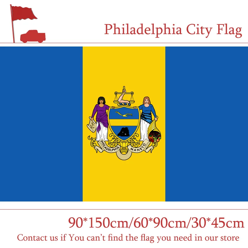 

Philadelphia City Flag 60*90cm 90*150cm Flag 3x5ft Custom High-quality 100d Polyester 40*60cm Car Flag For Campaign Vote