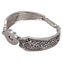 1 шт. браслет с застежкой подгонка кнопки резные цветы Магнитная труба застежка 19 см