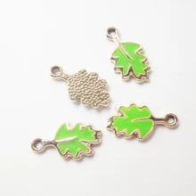 20pcs lot 11 21mm Green Grape leaves Charms Zinc Alloy DIY Jewelry Accessories Pendant