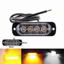 12V-24V 4 LED Strobe Warning Light Strobe Grill Flashing Breakdown Emergency Light Car Truck Beacon Lamp Traffic Light Led Strip 12v 24v 4 led strobe warning light strobe grille flashing lightbar truck car beacon lamp amber red blue white traffic light