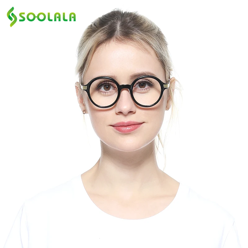 SOOLALA TR90, круглые очки для чтения, женские и мужские, дешевые очки для чтения, прозрачные линзы, высокое качество, очки по рецепту+ от 0,5 до 4,0