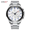 Longbo-Reloj analógico de acero inoxidable para hombre, accesorio de pulsera de cuarzo resistente al agua con calendario, complemento Masculino deportivo de marca de lujo con esfera luminosa ► Foto 3/6
