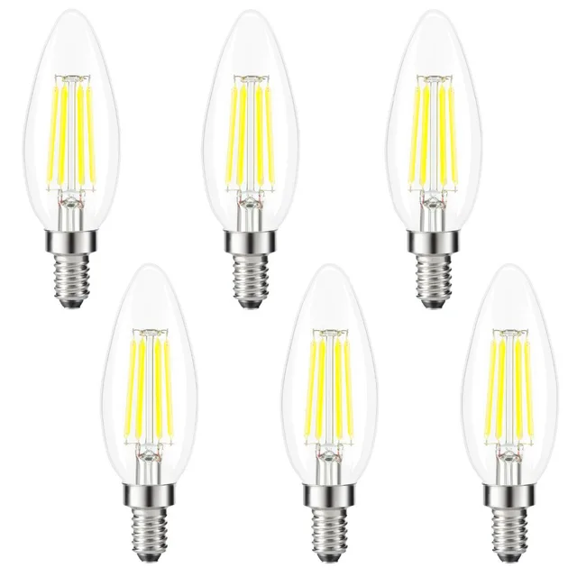 Chandelier LED Bulb Dimmable, Kohree Edison E12 Base 5000K Daylight ... Chandelier LED Bulb Dimmable, Kohree Edison E12 Base 5000K Daylight ...