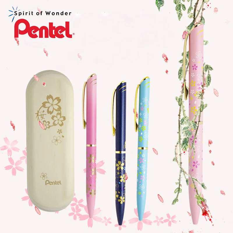 

Japan Pentel BLP2005 Sakura Romantic Gel Pens 0.5mm Fast Dry Metal Body Rotation Design Sign Pen Limited BLP2005S2