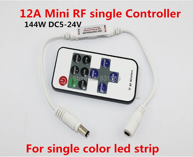 

10PCS led dimmer Controller Wireless Mini RF single color 12A 144W DC5-24V