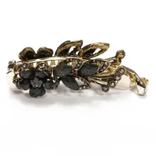 Женская заколка для волос в форме банана аксессуары цветок лист Черная смола Горячая 108x34 мм