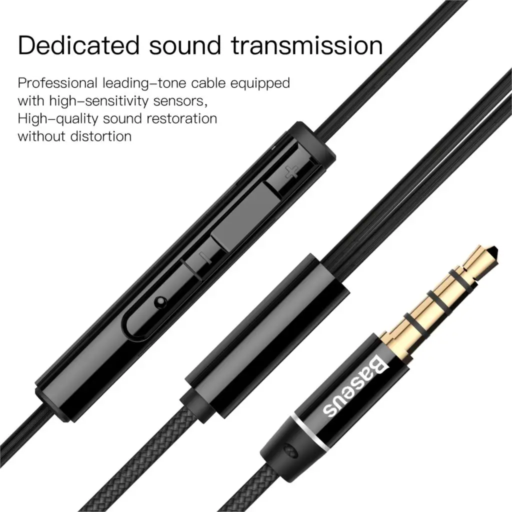 Baseus, проводные наушники, гарнитура с микрофоном, стерео, басовый звук, 3,5 мм разъем, наушники, наушники, наушник для iPhone, samsung, Xiaomi