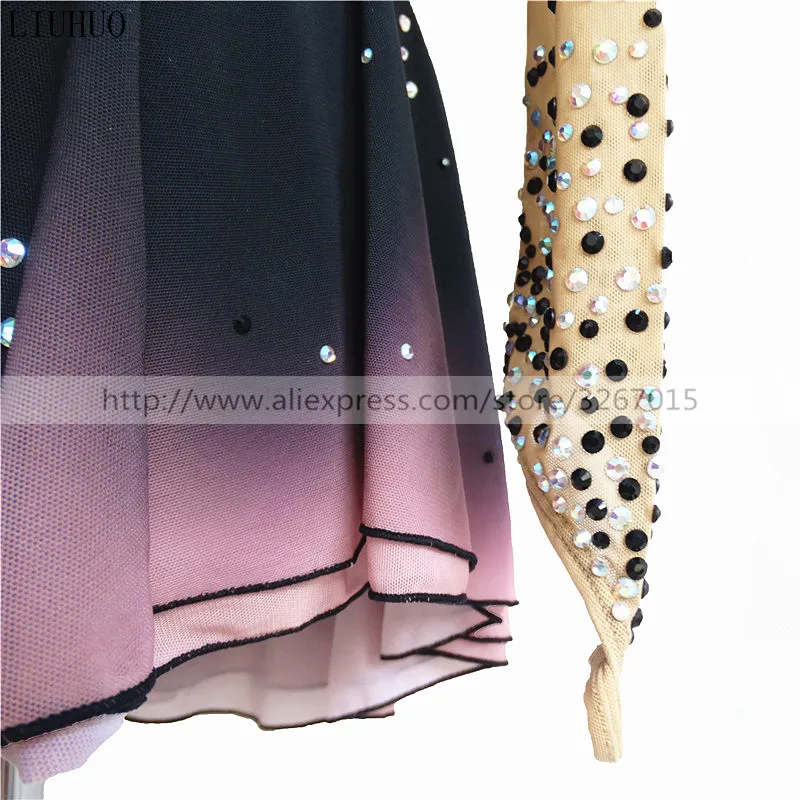 Figure Skating Dress Customized Competition Ice Skating Skirt for Girl Women KidsBlack gray gradient color Sparkling rhinestones Figure Skating Dress Customized Competition Ice Skating Skirt for Girl Women KidsBlack gray gradient color Sparkling rhinestones