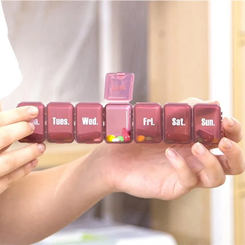 

Mini portable Pill Box Vitamin Medicine Drug Container Travel Plastic Pill Divider Storage Case Container medicine Detachable
