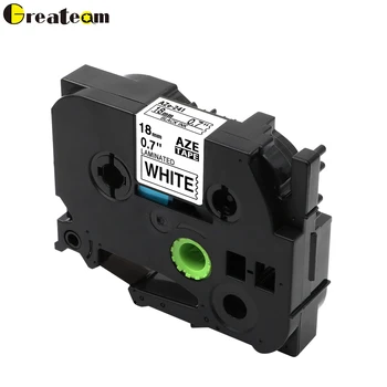 

Greateam 1pcs TZe241 TZ 241 TZe-241 Compatible Brother P-Touch Black on White 18mm Laminated Tze Tz Label Tape for Label Printer