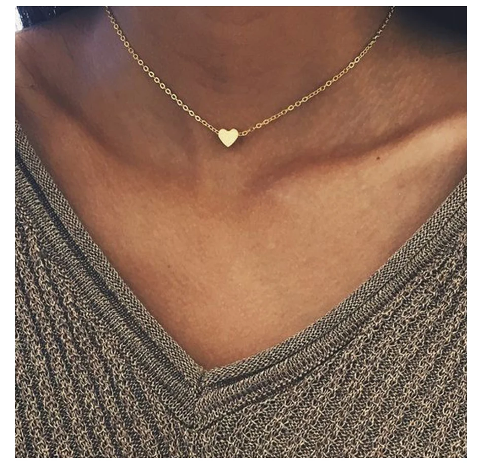 gold pendant eManco gold stainless steel heart necklace women aesthetic chokers necklace for women wholesale fashion jewelry crystal pendant