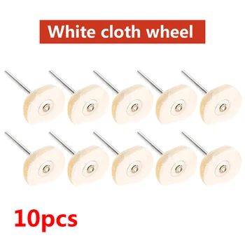 

T Style 10pcs Polish Buffing Wheel Grinding Head Cloth Wheel Grinder Brush For Rotary Dremel Accessories 2.35MM Shank