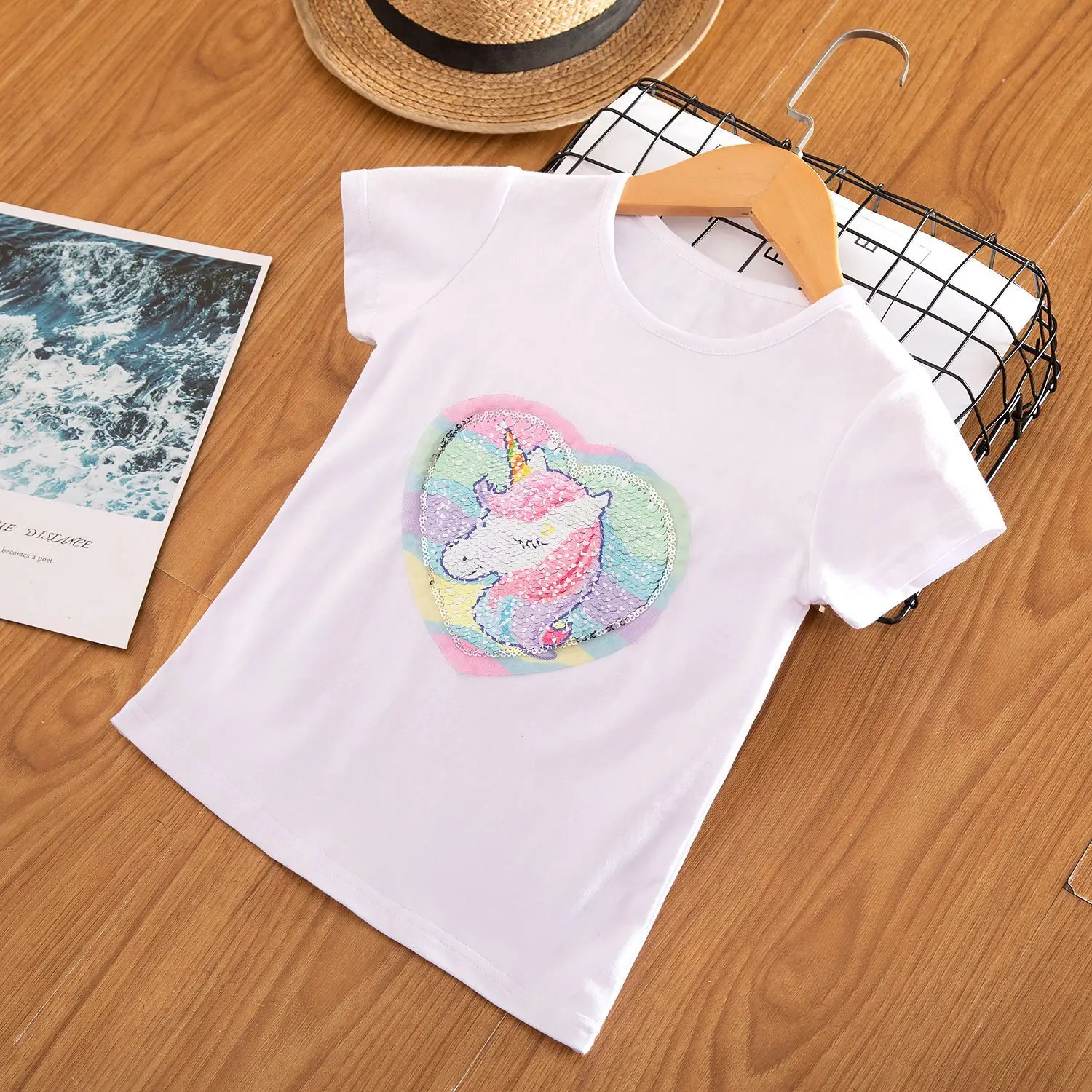 8 видов стилей футболка с единорогом для девочек