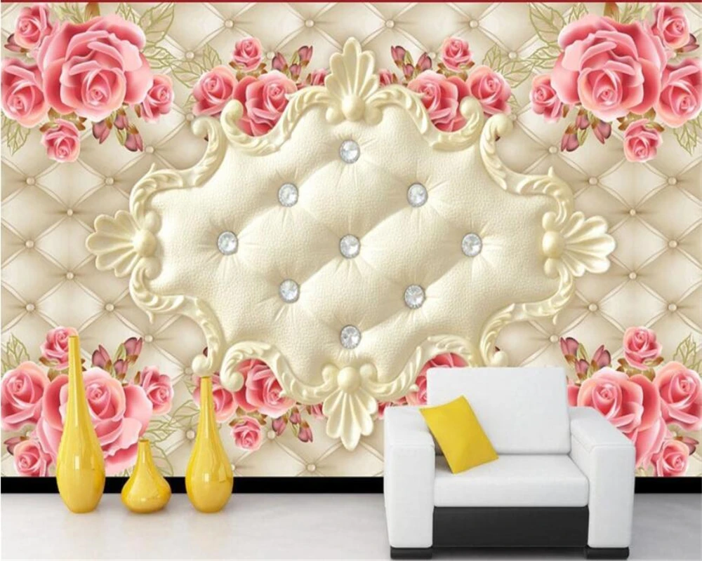 

Beibehang Customize large photo wall mural wallpaper European style Soft Case rose art TV sofa background Wall wallpaper tapeten