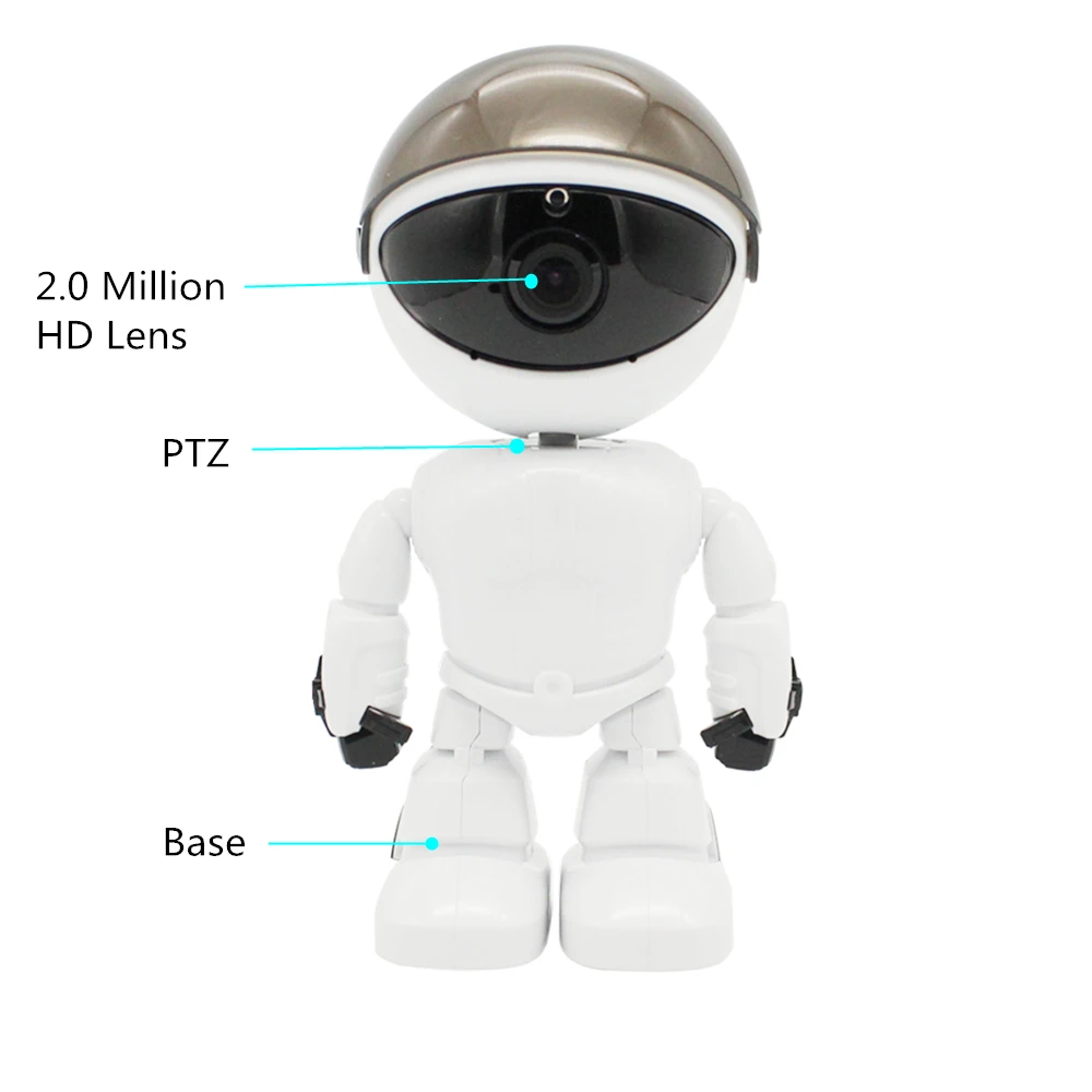 Робот wifi камера HD 1080P 2.0MP Pan Tilt Rotation Беспроводная ip-камера Детский Монитор дистанционное управление Обнаружение движения