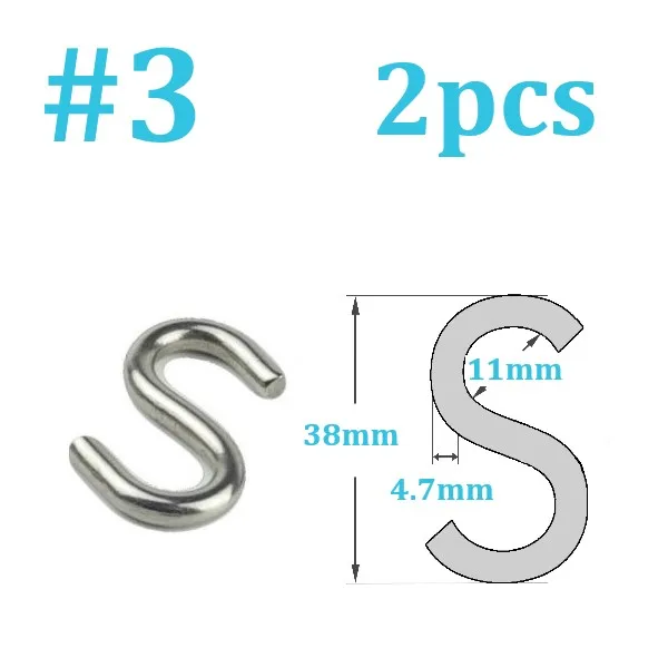 8 размеров нержавеющая сталь S крючки s-образный крюк кухонные держатели для подвесного хранения ванная комната многофункциональные S подвесные крючки - Цвет: No.3           2pcs
