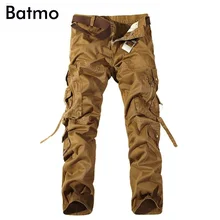 Batmo Новое поступление высокого качества хлопок много карманов темно хаки брюки карго мужские, мужские повседневные штаны 4 цвета плюс-размер 28-40