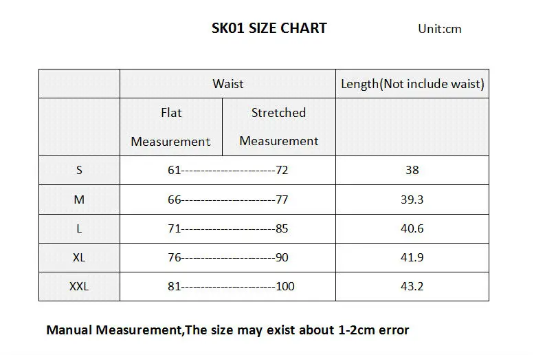 SK01 SIZE CHART NEW