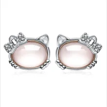 TJP Trendy 925 Sterling Silver Earrings For Women Accessories Cute Crystal Cat Female Stud Earrings Jewelry Girl Lovers Gift Hot TJP Trendy 925 Sterling Silver Earrings For Women Accessories Cute Crystal Cat Female Stud Earrings Jewelry Girl Lovers Gift Hot