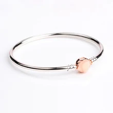 Серебряный шарм, базовые браслеты для женщин, розовое золото, пряжка, застежка, зажим, змея, цепь, браслет для Сделай Сам бисер подвеска DPB105