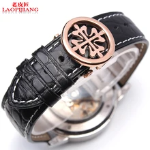Watch accessories substitute P men and women leather watch straps Crocodile Leather Watchband 20MM black brown