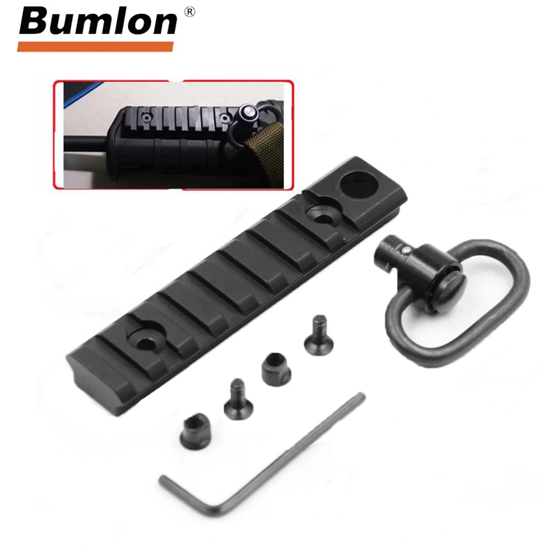 

Tactical Keymod Scope Rail Mount Picatinny Weaver Rail Sections 6 slots Mount Base With QD Sling Swivel Adapter Wrench Hunting