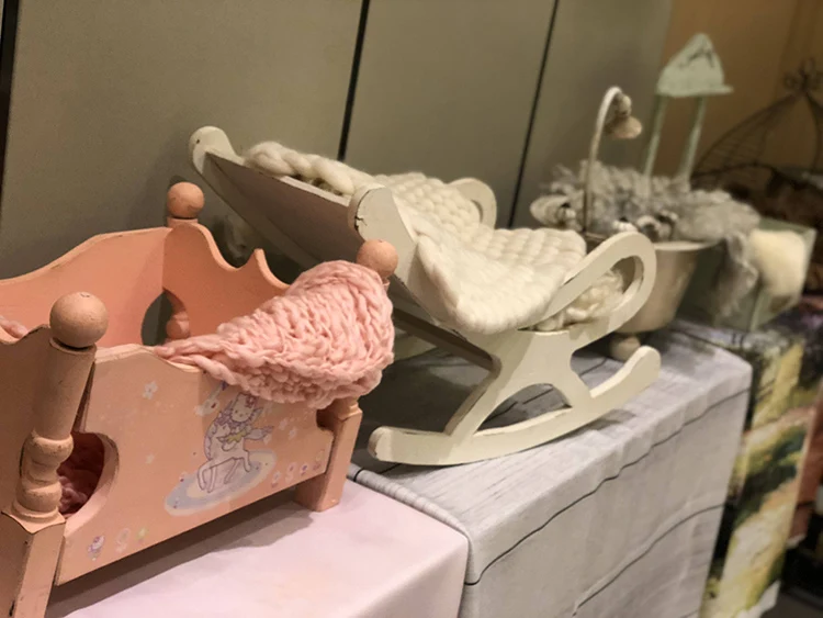 wooden bad for newborn photo props