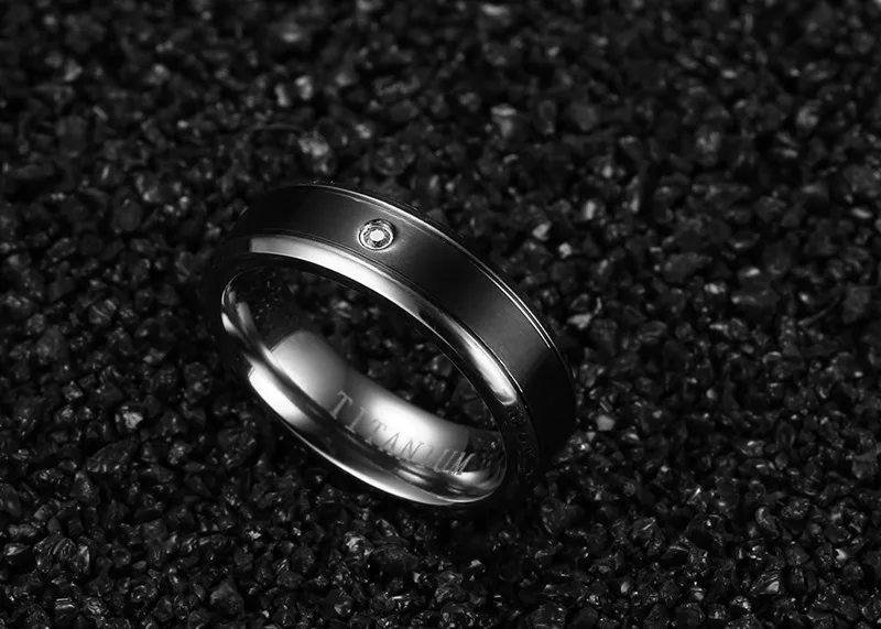 Vnox Титан кольцо для Для женщин/Для мужчин свадебные Обручение кольцо не аллергия 6 мм/8 мм для 1 шт