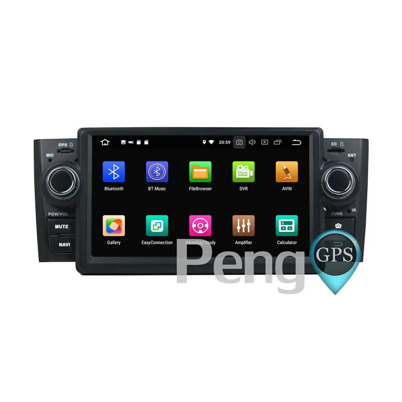Excellent 2 Din Android 8.0 Car CD DVD Player 8Core GPS Navigation for Fiat Punto Linea 2007-2012 Stereo 1080P HD Screen Autoradio 6