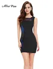 Save 7.6 on Women Clothing Dresses Alisa Pan HE05271BK Women Sexy Round Neck Short Casual Black Dress