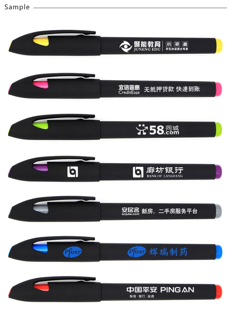 Milímetros de Tinta Preta Set Tinta Gel Caneta Promocional Logotipo Personalizado Publicidade Atacado 0.5 1000 Pçs - 5 Canetas de gel