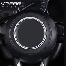 Vtear For Mazda CX-3 CX3 kierownica ozdobna obręcz cekiny pokrywa osłonowa ABS Chrome wewnętrzny profil akcesoria 2015-2020