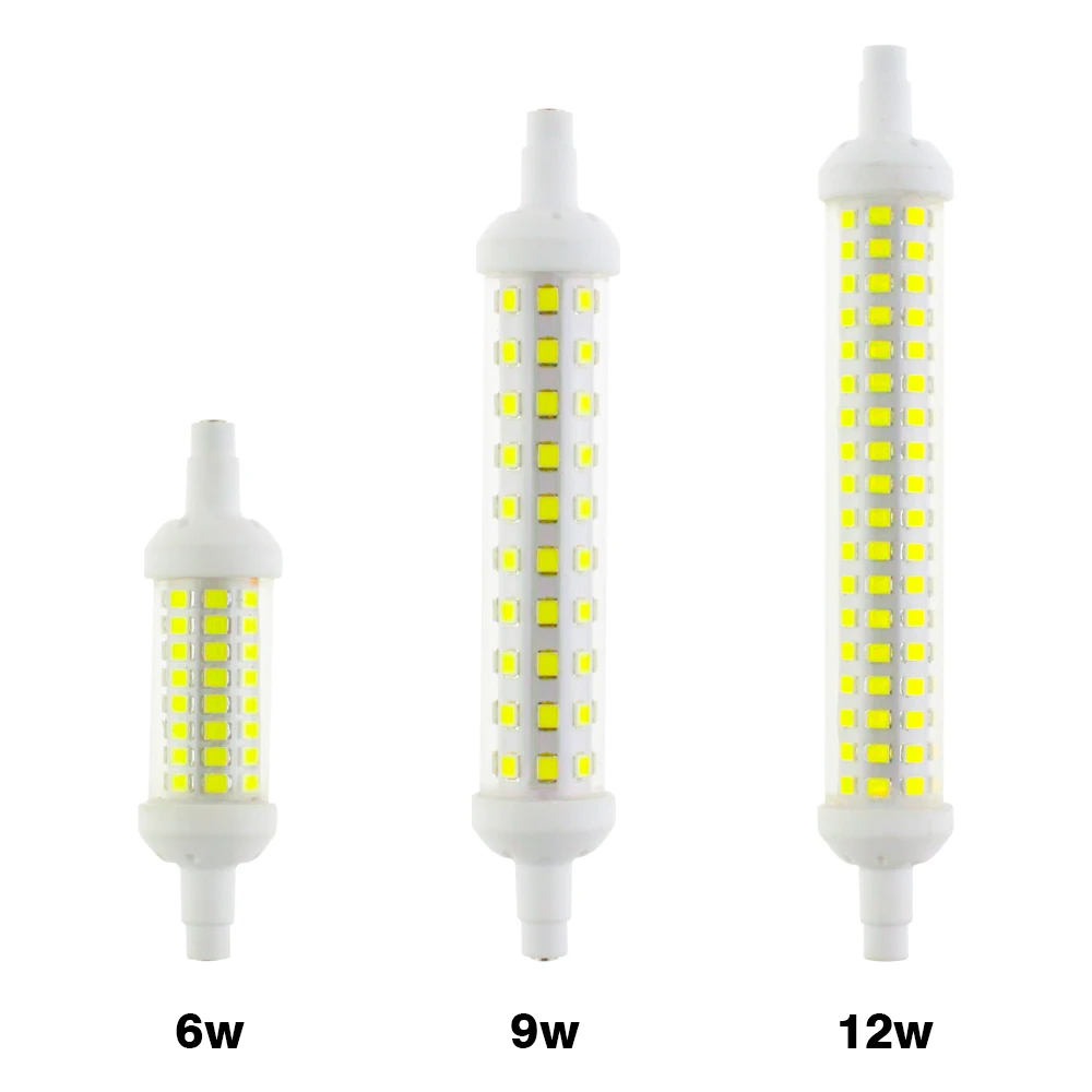 Новая светодиодная лампа R7S 6 Вт 9 12 SMD 2835 78 мм 118 135 220 В переменного тока сменные