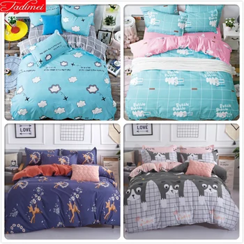

1.5m 1.8m 2m 2.2m Bed Linens Flat Sheet Full King Queen Double Size Duvet Cover Child Kids Single Bedlinens 3/4 Pcs Bedding Sets