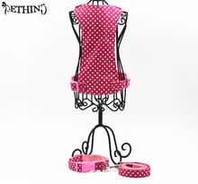 Fashion dot parttern puppy dog collar+leash+harness dog puppy collar dog leash harness adjustable S L Nylon pet lead harness