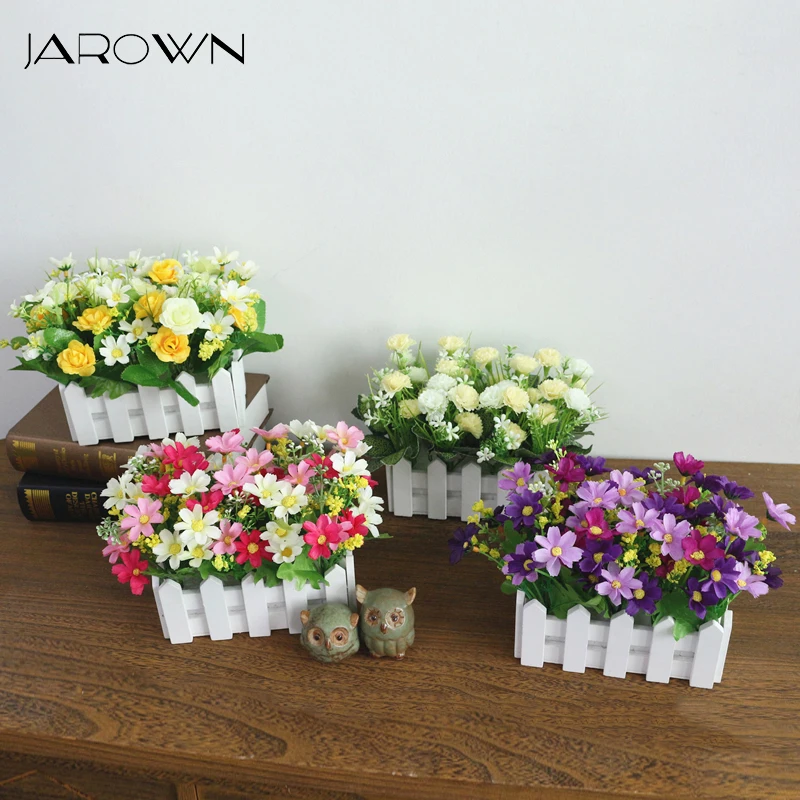 

JAROWN Simulation Flower Set Home Living Room Window Lay Wedding Decoration Restaurant Cafe Decorate Fake Flower Pot Landscape