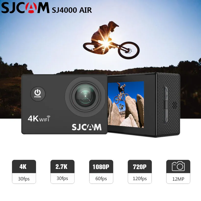 Original SJCAM SJ4000 AIR Action Camera 4K WiFi Deportiva 2.0 inch LCD Screen 30m Waterproof Housing Mini Helmet Sport Camera