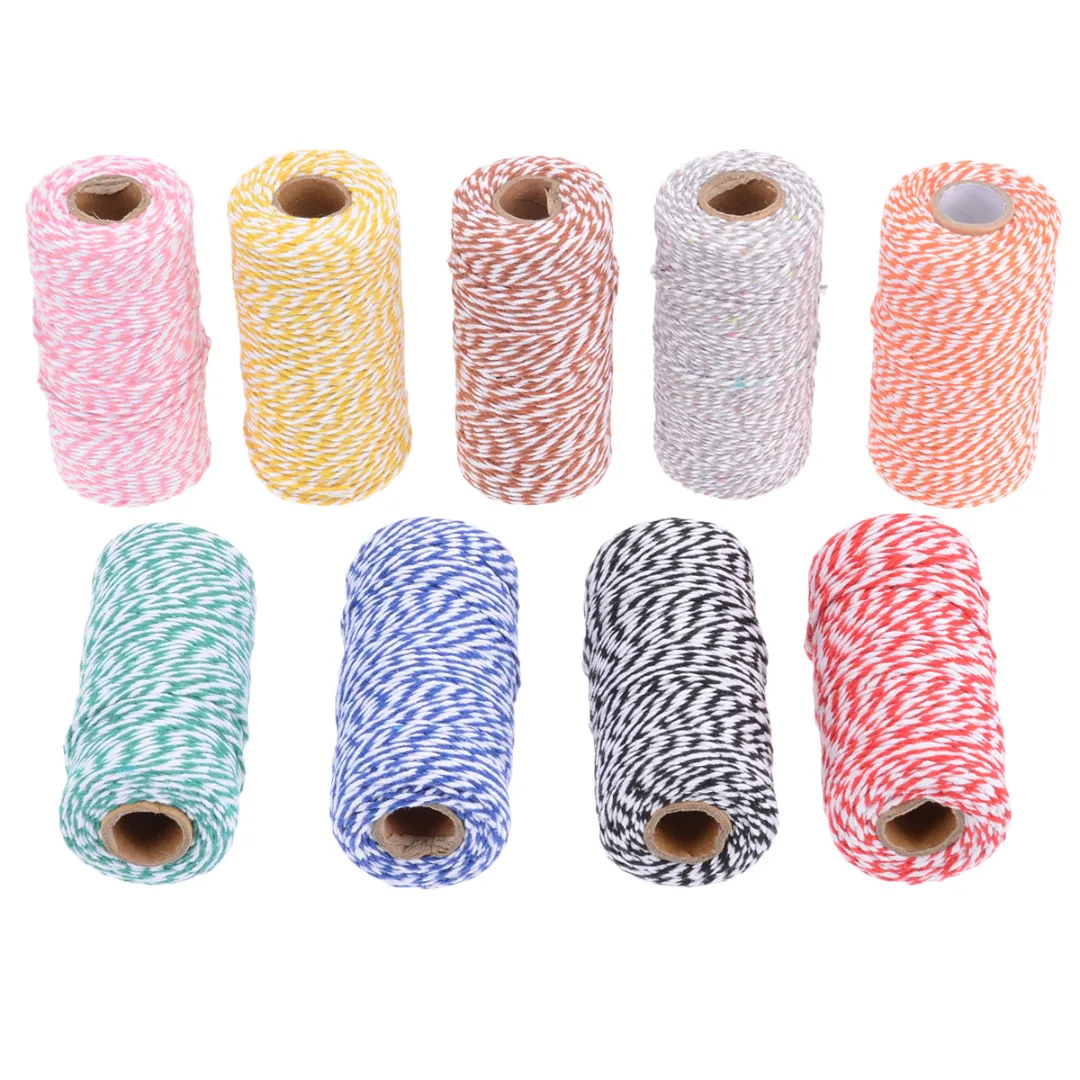 

9 Colors 100 Metres/Roll 2mm Cotton Twine String Cotton Cords Household DIY Craft Apparel Sewing Cords