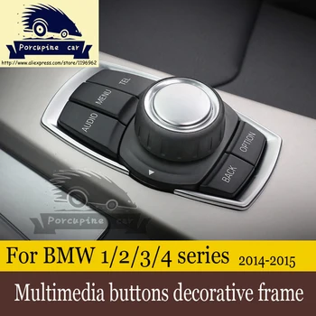 

car stickers Multimedia knob button decoration ABS Chrome for 2013-2016 BMW new 3-series,1/2/4series F22 F30 F31 F32 F45 F46
