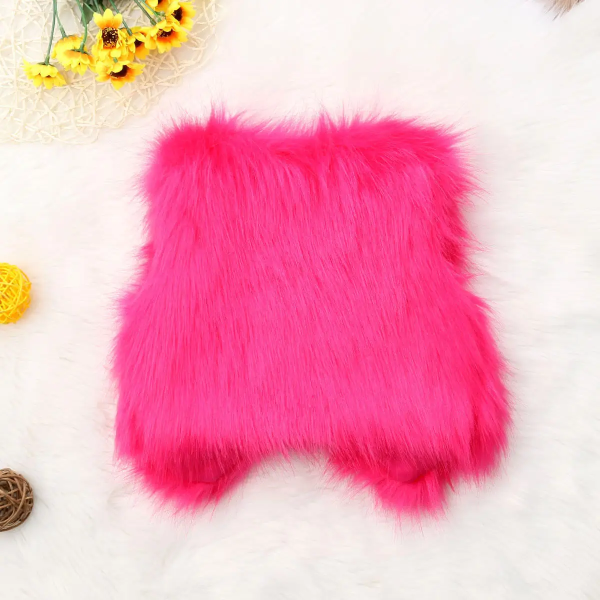 6 Colors New Toddler Baby Girls Kids Winter Faux Fur Vest Waistcoat Sleeveless Solid Bowknot Belt Warm Coat Outwear Jacket